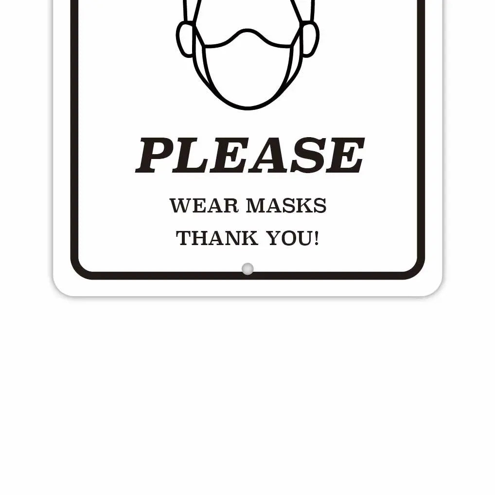 【長方形看板】マスク着用/アメリカ製オリジナル看板(約20x30cm) PL8HERO