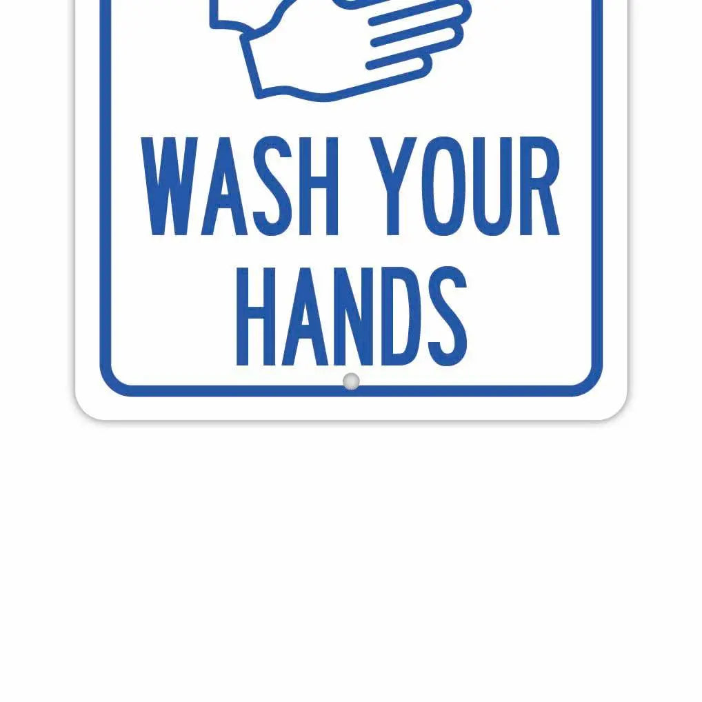 【長方形看板】手洗い/アメリカ製オリジナル看板(約20x30cm) PL8HERO