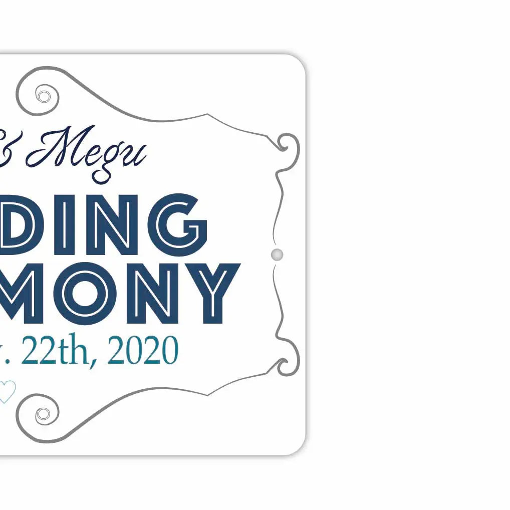 【長方形看板】ウェディングウェルカムボード・ネイビー/アメリカ製オリジナル看板(約20x30cm) PL8HERO