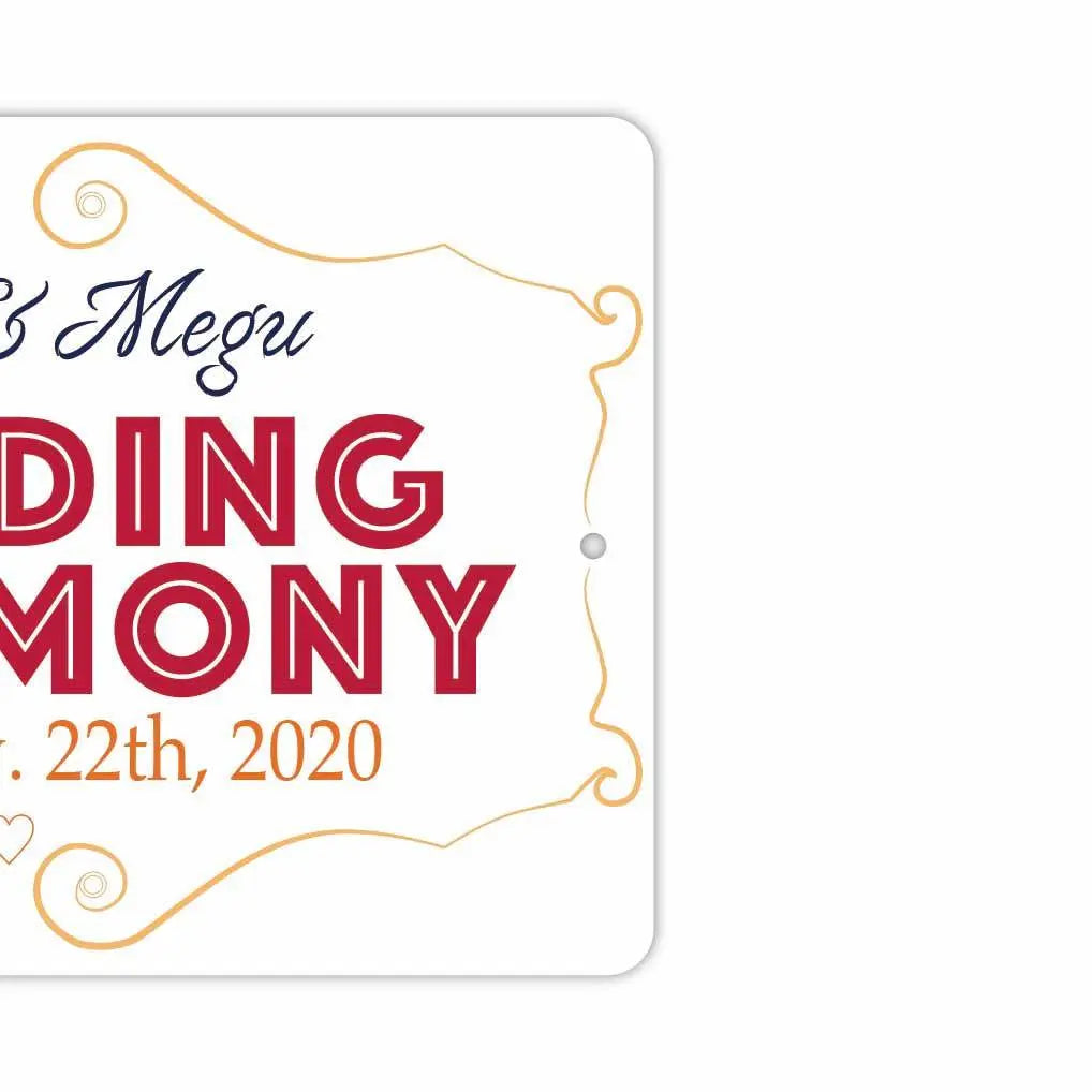 【長方形看板】ウェディングウェルカムボード・レッド/アメリカ製オリジナル看板(約20x30cm) PL8HERO