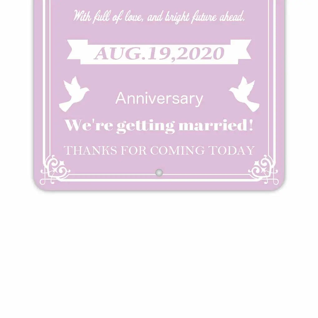 【長方形看板】ウェディングウェルカムボード・カー・ピンク/アメリカ製オリジナル看板(約20x30cm) PL8HERO