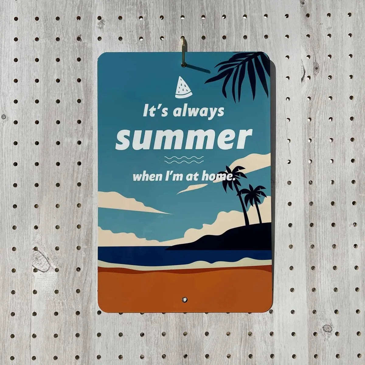 【長方形看板】ヤシの木・ビーチ/アメリカ製オリジナル看板(約20x30cm) PL8HERO