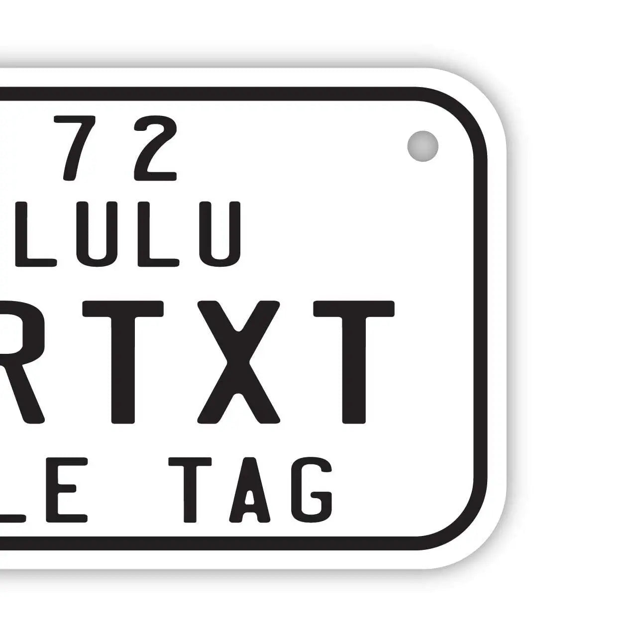 【小・自転車用】ハワイ自転車タグ・ホワイト/オリジナルアメリカナンバープレート PL8HERO