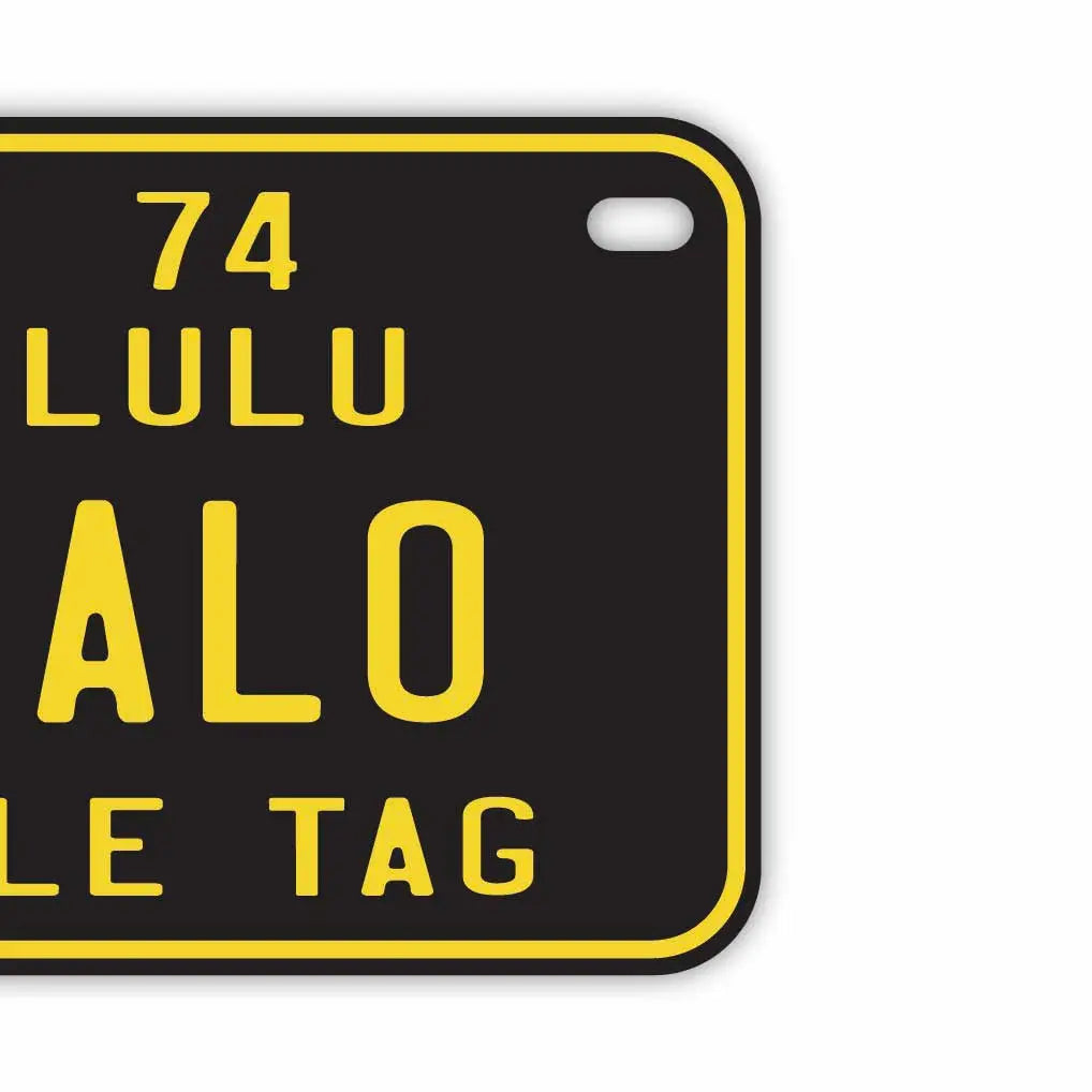【中・USバイク用】ハワイ自転車タグ・ブラック/オリジナルアメリカナンバープレート PL8HERO