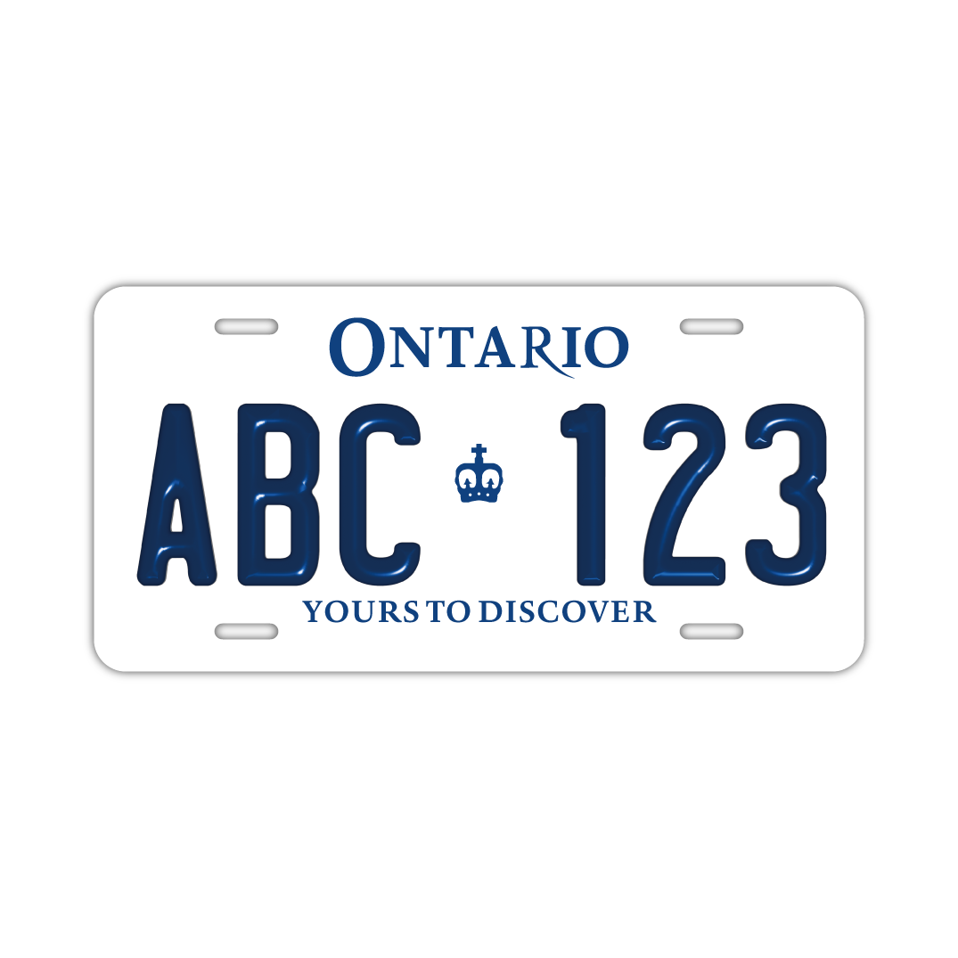 定制车牌标志【大号，适用于美国汽车】安大略省/加拿大原装压纹车牌，时尚铭牌