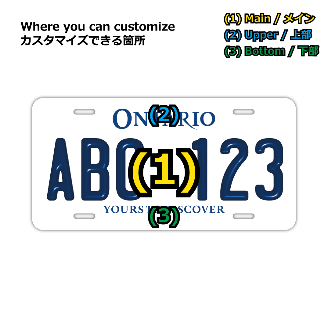 定制车牌标志【大号，适用于美国汽车】安大略省/加拿大原装压纹车牌，时尚铭牌