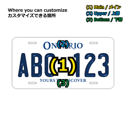 定制车牌标志【大号，适用于美国汽车】安大略省/加拿大原装压纹车牌，时尚铭牌