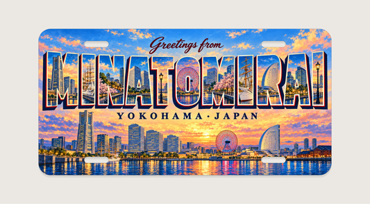 横浜 みなとみらい MINATOMIRAI 文字内に地域の風景を描いたご当地プレート 完成イメージ
