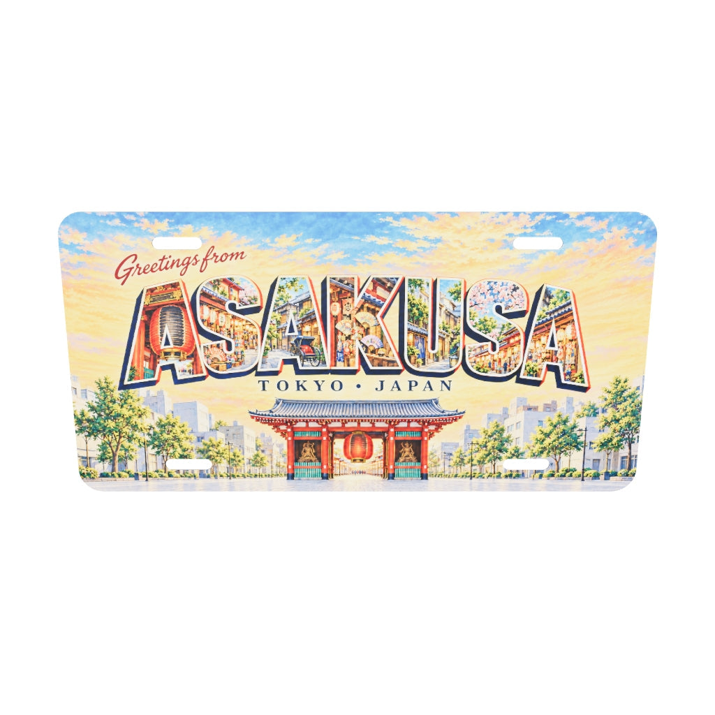 東京 浅草 ASAKUSA 文字内に地域の風景を描いたご当地プレート 完成イメージ 3Dモデル
