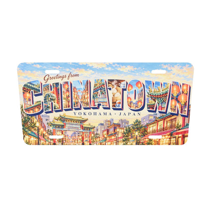 横浜 中華街 CHINATOWN 文字内に地域の風景を描いたご当地プレート 完成イメージ 原寸3Dモデル
