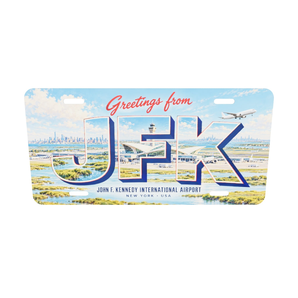 JFK ご当地プレート 実寸304.8×152.4×0.64mm 4長穴 フラットプリント 3Dモデル