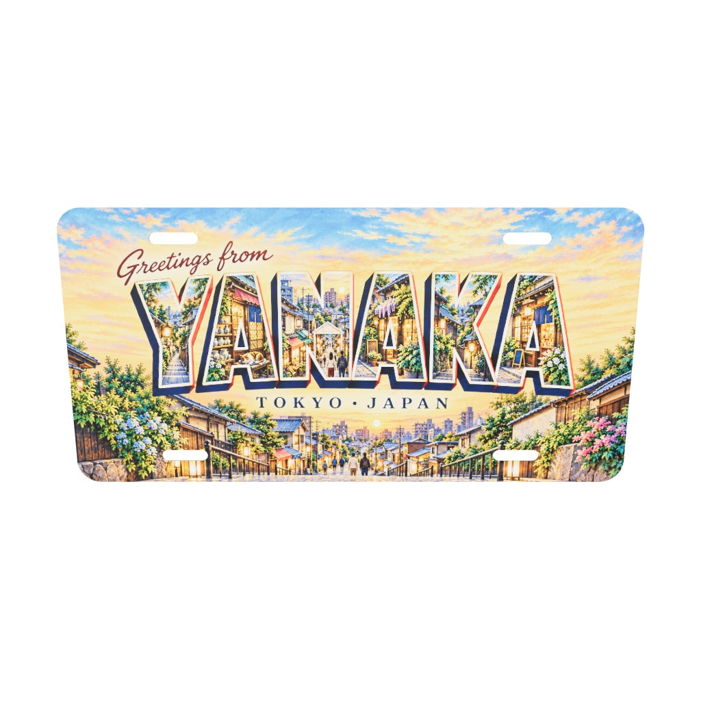 東京 谷中 YANAKA 文字内に地域の風景を描いたご当地プレート 完成イメージ 3Dモデル