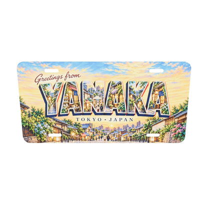 東京 谷中 YANAKA 文字内に地域の風景を描いたご当地プレート 完成イメージ 3Dモデル