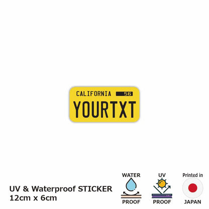 【ステッカー】カリフォルニア1950's/オリジナルアメリカナンバープレート型・耐水・耐候・屋外OK PL8HERO