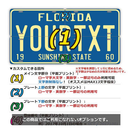 【マルチプレート】フロリダ1960's/オリジナルアメリカナンバープレート PL8HERO