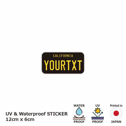 【ステッカー】カリフォルニア1960's/オリジナルアメリカナンバープレート型・耐水・耐候・屋外OK PL8HERO