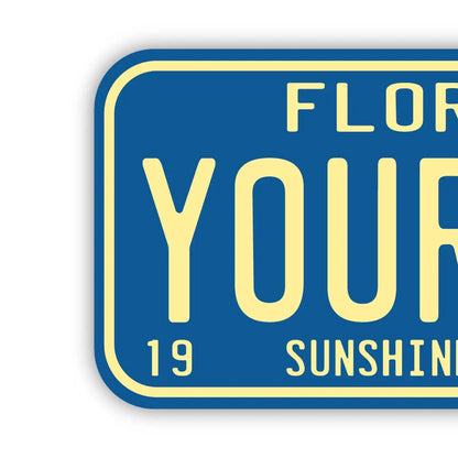 【ステッカー】フロリダ1960's/オリジナルアメリカナンバープレート型・耐水・耐候・屋外OK PL8HERO