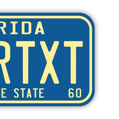 【ステッカー】フロリダ1960's/オリジナルアメリカナンバープレート型・耐水・耐候・屋外OK PL8HERO