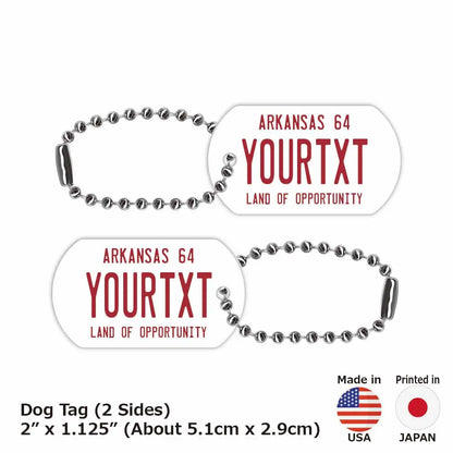 【ドッグタグ】アーカンソー1964/オリジナルアメリカナンバープレート型 キーホルダー PL8HERO
