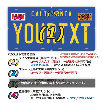 【マルチプレート】カリフォルニア1970's/オリジナルアメリカナンバープレート PL8HERO