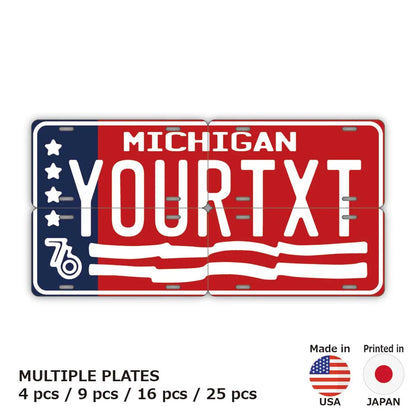 【マルチプレート】ミシガン1976/オリジナルアメリカナンバープレート PL8HERO