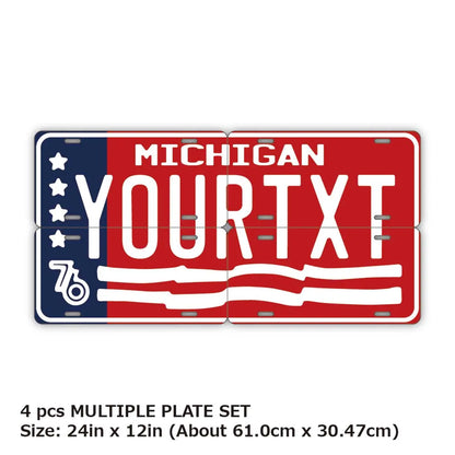 【マルチプレート】ミシガン1976/オリジナルアメリカナンバープレート PL8HERO