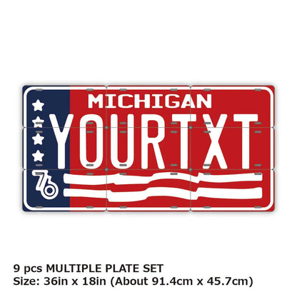 【マルチプレート】ミシガン1976/オリジナルアメリカナンバープレート PL8HERO