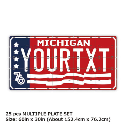 【マルチプレート】ミシガン1976/オリジナルアメリカナンバープレート PL8HERO