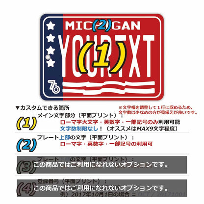 【ミラータグ】ミシガン1976/オリジナルアメリカナンバープレート型エアフレッシュナー PL8HERO