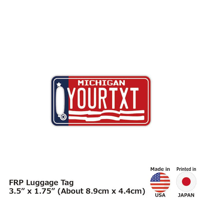 【ラゲッジタグ】ミシガン1976/オリジナルアメリカナンバープレート型・おしゃれ ・紛失防止タグ PL8HERO