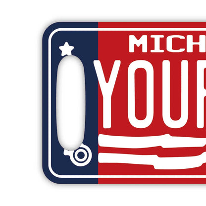 【ラゲッジタグ】ミシガン1976/オリジナルアメリカナンバープレート型・おしゃれ ・紛失防止タグ PL8HERO