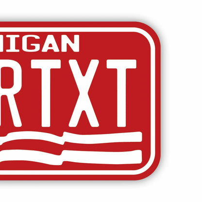 【ステッカー】ミシガン1976/オリジナルアメリカナンバープレート型・耐水・耐候・屋外OK PL8HERO