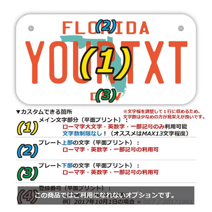 【小・自転車用】フロリダ1980's/オリジナルアメリカナンバープレート PL8HERO