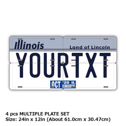 【マルチプレート】イリノイ1980's/オリジナルアメリカナンバープレート PL8HERO