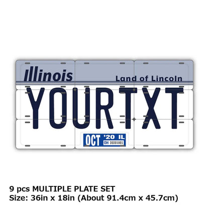 【マルチプレート】イリノイ1980's/オリジナルアメリカナンバープレート PL8HERO