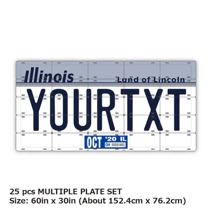 【マルチプレート】イリノイ1980's/オリジナルアメリカナンバープレート PL8HERO