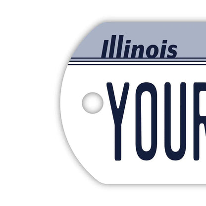 【ドッグタグ】イリノイ1980's/オリジナルアメリカナンバープレート型 キーホルダー PL8HERO