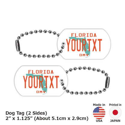 【犬用迷子札・ドッグタグ】フロリダ1980's/オリジナルアメリカナンバープレート型 キーホルダー PL8HERO