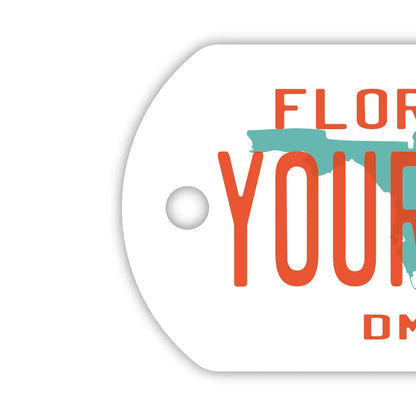 【犬用迷子札・ドッグタグ】フロリダ1980's/オリジナルアメリカナンバープレート型 キーホルダー PL8HERO