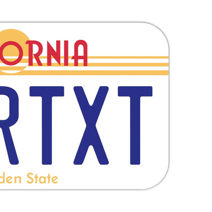 【ステッカー】カリフォルニア1980's/オリジナルアメリカナンバープレート型・耐水・耐候・屋外OK PL8HERO