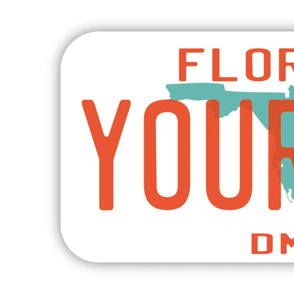 【ステッカー】フロリダ1980's/オリジナルアメリカナンバープレート型・耐水・耐候・屋外OK PL8HERO