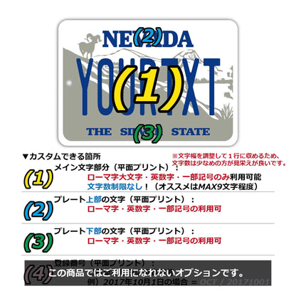 【ミラータグ】ネバダ1980s/オリジナルアメリカナンバープレート型エアフレッシュナー PL8HERO