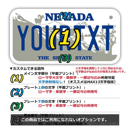 【小・自転車用】ネバダ1980s/オリジナルアメリカナンバープレート PL8HERO