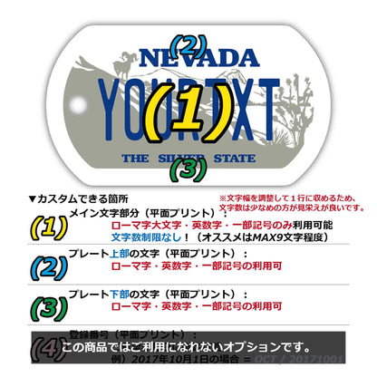 【ドッグタグ】ネバダ1980s/オリジナルアメリカナンバープレート型 キーホルダー PL8HERO