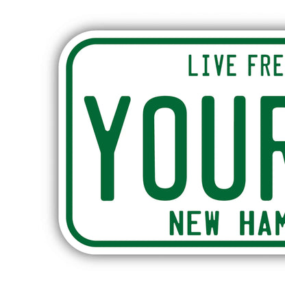 【ステッカー】ニューハンプシャー1980s/オリジナルアメリカナンバープレート型・耐水・耐候・屋外OK PL8HERO