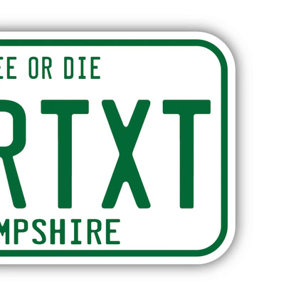 【ステッカー】ニューハンプシャー1980s/オリジナルアメリカナンバープレート型・耐水・耐候・屋外OK PL8HERO