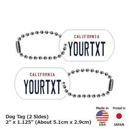 【ドッグタグ】カリフォルニア1990's/オリジナルアメリカナンバープレート型 キーホルダー PL8HERO