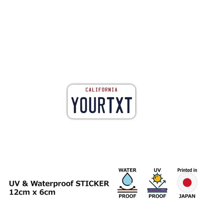【ステッカー】カリフォルニア1990's/オリジナルアメリカナンバープレート型・耐水・耐候・屋外OK PL8HERO