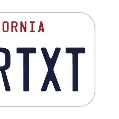 【ステッカー】カリフォルニア1990's/オリジナルアメリカナンバープレート型・耐水・耐候・屋外OK PL8HERO