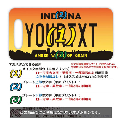 【ラゲッジタグ】インディアナ1993/オリジナルアメリカナンバープレート型・おしゃれ ・紛失防止タグ PL8HERO